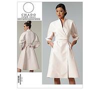 VOGUE PATTERNS V1239 Misses' Dress and Belt, white, Size AA 6-8-10-12