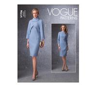 Vogue Patterns V1736A5 Damenkleid, Weiß, A5 (34-36-38-40)