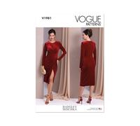 VOGUE PATTERNS Badgley Mischka V1981F5 Strickkleid für Damen, Gr. 44-50