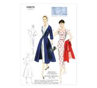 VOGUE PATTERNS V8875 Size F5 16-18-20-22-24 Misses' Dress Belt Coat and Detachable Collar