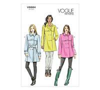 Vogue Patterns V8884 Size A5 6-8-10-12-14 Misses' Coat and Belt
