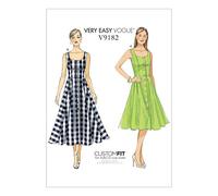 Vogue Patterns V9182E50 Vogue Muster 9182, Damenkleid, Größen 42-50, Gingham, Satin, Popeline, Breitstoff, Mehrfarbig, E5 (14-16-18-20-22)
