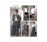 Vogue Patterns V9191ZZ0 Vogue Schnittmuster 9191, Damenponcho, Top, Shorts und Hose, Größen, Baumwolle, ZZ (LRG-XLG-XXL)