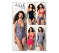 Vogue Patterns 9192E5 Vogue Muster 9192, Oberteil, Badeanzug, Hose und Überwurf, Größen 42-50, Mehrfarbig, E5 (14-16-18-20-22)