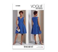 Vogue Patterns V1949B5 Gefüttertes Kleid für Damen Schnittmuster-Paket von Tom und Linda Platt, Design-Code V1949, Papier, Mehrfarbig, Sizes 8-10-12-14-16