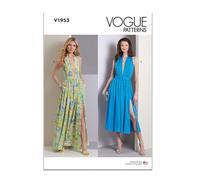 Vogue Schnittmuster-Paket für Damengürtel und gefüttertes Kleid, Designcode V1953, Größen 44-46-50