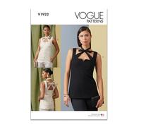 Vogue Schnittmuster-Set für ärmelloses Oberteil, Design Code V1922, Größen 44-46-50