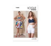 Vogue Schnittmuster-Set für Damen, gefüttert, BH-Top, halb-taillierte Shorts und Rock, Designcode V1893, Größen 34-36-38-40-42