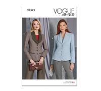 Vogue Schnittmuster-Set für Damen, halb-taillierte und gefütterte Jacke, Design-Code V1972, Größen 34-36-38-40-42
