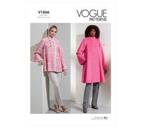 Vogue Schnittmuster-Set für Damen, lockerer Schnitt, Code V1866, Größen 34-36-38-40, mehrfarbig