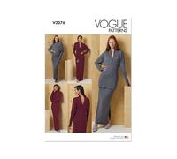 Vogue Schnittmuster V2076B5 Strickkleid für Damen, vorne und hinten und Rock, B5 (36-38-40-42-44)