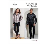 Vogue Unisex Bomberjacke Schnittmuster-Set, Code V1877, Größen S-M-L, mehrfarbig