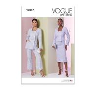 Vogue V2017Y5 Damenjacke in zwei Längen, Rock und Hose, Y5 (46-50-52-54)
