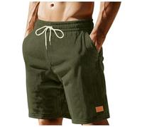 vohiko Laufshorts Herren Sommer Freizeithose Corduroy Kurze Elastische Taille Jogginghose Schlafanzug Kurz Sportshorts Männer Shorts Baggy Hose Einfarbige Bermuda Kordelzug Hosen
