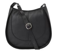 Voi Boston Milana Umhängetasche schwarz, genarbtes Leder, Damen