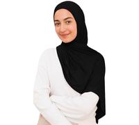 Voile Chic 5 Farben vorgenähtes Instant-Premium-Jersey-Kopftuch - schwarz