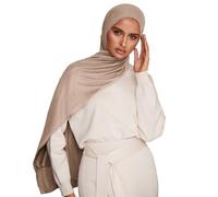 Voile Chic Jersey Kopftuch Damen Hijab - Premium Hijab Kopftuch aus Stretchstoff - Islamische Kopfbedeckung, Schals & Tücher für Damen (Vanille, Einheitsgröße)
