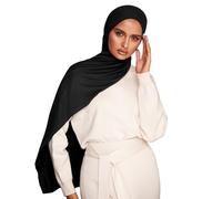 Voile Chic Jersey Kopftuch Damen Hijab - Premium Hijab Kopftuch aus Stretchstoff - Islamische Kopfbedeckung, Schals & Tücher für Damen (Schwarze, Einheitsgröße)