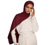 Voile Chic Jersey Kopftuch Damen Hijab - Premium Hijab Kopftuch aus Stretchstoff - Islamische Kopfbedeckung, Schals & Tücher für Damen (Burgunderrot, Einheitsgröße)