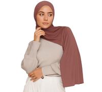 Voile Chic Jersey Kopftuch Damen Hijab - Premium Hijab Kopftuch aus Stretchstoff - Islamische Kopfbedeckung, Schals & Tücher für Damen (Mokkabraun, Einheitsgröße)