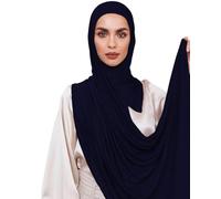 Voile Chic Vorgenähter Instant-Hijab-Kopftuch aus Premium-Jersey - Marineblau