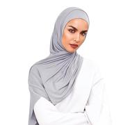 Voile Chic Vorgenähter Instant Hijab Premium Jersey Kopftuch - Grau