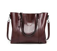 VOIV Schultertasche für Damen, Ölwachs, Leder, Umhängetasche, Luxus-Handtasche, Handtasche