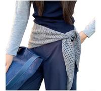 Volakebeing Gestricktes Dreieckstuch mit Hohlstrickmuster für Damen | Soft Thermal Knit, Hollow Pattern Design, Multi-wear As Neck Warmer Or Belt, One Size Fits All, Beige Black Grey