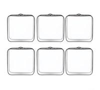 Volakebeing Große transparente PVC-Reisepackwürfel mit Reißverschluss und Griffen, faltbare Koffer-Aufbewahrungstaschen für Kleidung, Decken und Winterkleidung, 6 Stück