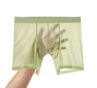 Volakebeing Herren Nahtlose Boxershorts aus Eisenseide Ultra-dünn | Herren Nahtlose Boxershorts aus Eis-Seide, Ultra-Dünn Atmungsaktiv mit U-Konvexbeutel, Transparente Lange
