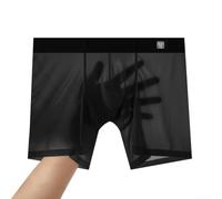 Volakebeing Herren Nahtlose Boxershorts aus Eisenseide Ultra-dünn | Herren Nahtlose Boxershorts aus Eis-Seide, Ultra-Dünn Atmungsaktiv mit U-Konvexbeutel, Transparente Lange
