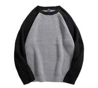 Volakebeing Herren Sweatshirt Rundhals Loose Fit, Color Block Schulter | Für Büro und Urlaub, Softes Material, Ideal für Männer, Baumwolle Mix, Größen M-2XL