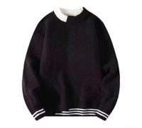 Volakebeing Herren Sweatshirt Rundhals Loose Fit, Color Block Schulter | Für Büro und Urlaub, Softes Material, Ideal für Männer, Baumwolle Mix, Größen M-2XL