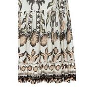 Volantkleid sand-khaki bedruckt 46