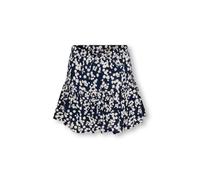 Volantrock KIDS ONLY "KOGZALINA LIFE SKORTS PTM", Mädchen, Gr. 152, navy blazer, Web, Obermaterial: 100% Viskose, bedruckt, geblümt, regular fit kniefrei, Röcke Volantrock, im sommerlichen Alloverprin