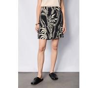 Volantrock STREET ONE STUDIO, Damen, Gr. 36, schwarz, Stoff, Obermaterial: 100% Viskose; Unterrock: 100% Modal, bedruckt, normal kniefrei, Röcke Volantrock, mit Elastikbund (34167839-36) schwarz