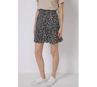 Volantrock STREET ONE STUDIO, Damen, Gr. 44, weiß (light sunstone beige), Stoff, Obermaterial: 100% Viskose; Unterrock: 100% Modal, bedruckt, normal kniefrei, Röcke Volantrock, mit Elastikbund (766838