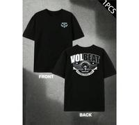 Volbeat Band Logo Rock T-Shirt, Herrenmode, lässig, doppelseitig bedruckt, Rundhalsausschnitt, 220 g/m² Baumwolle (1 Stück)