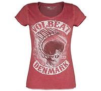 Volbeat Denmark Frauen T-Shirt rot S 100% Baumwolle Band-Merch, Bands