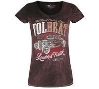 Volbeat Louder and Faster Frauen T-Shirt dunkelrot L 100% Baumwolle Band-Merch, Bands
