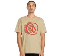 Volcom Crisp Stone Herren-T-Shirt, kurzärmelig, Hellbeige, XL