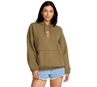 Volcom Damen Stone Art Up Fleece Pullover - Oversized Fit Hoodie with Kangaroo Pocket and Snow Wash Kapuzenpullover, Oliv/Blatt für Mich (Leaf It to Me), Groß