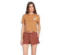 Volcom Damen Stone Def Elastic Waist 2" Inseam Drawcord Shorts, Kastanienbraun, Groß