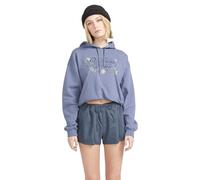 Volcom Stone Def Damen-Shorts mit elastischem Bund, 5,1 cm Schrittlänge, Kordelzug, Marineblau, Klein