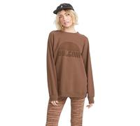 Volcom Damen Stone Magic Boyfriend Crew Fleece Sweatshirt, Bear Brown, XL