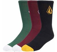 Volcom Full Stone 3er Pack Crew Socken (green/red/black, 42-46)