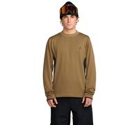 Volcom Herren Gridlock Fleece Sweatshirt - Thermo-Mittelschicht Crew mit Daumenlöchern, Bronze, Large