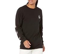 Volcom Herren Iconic Stones Long Classic Fit, Soft Cotton Jersey, Screen-Print Sleeves & Chest Logo T-Shirt, Schwarz, L