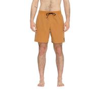Volcom Herren-Badehose, Standard, 43,2 cm, elastischer Bund, Rot-Braun, L
