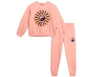 Volcom Kleinkind Mädchen Sweatsuit Set - 2-teiliges French Terry Pullover Crewneck Sweatshirt und Jogger Hose für Mädchen (2T-6X), Pink, 6
